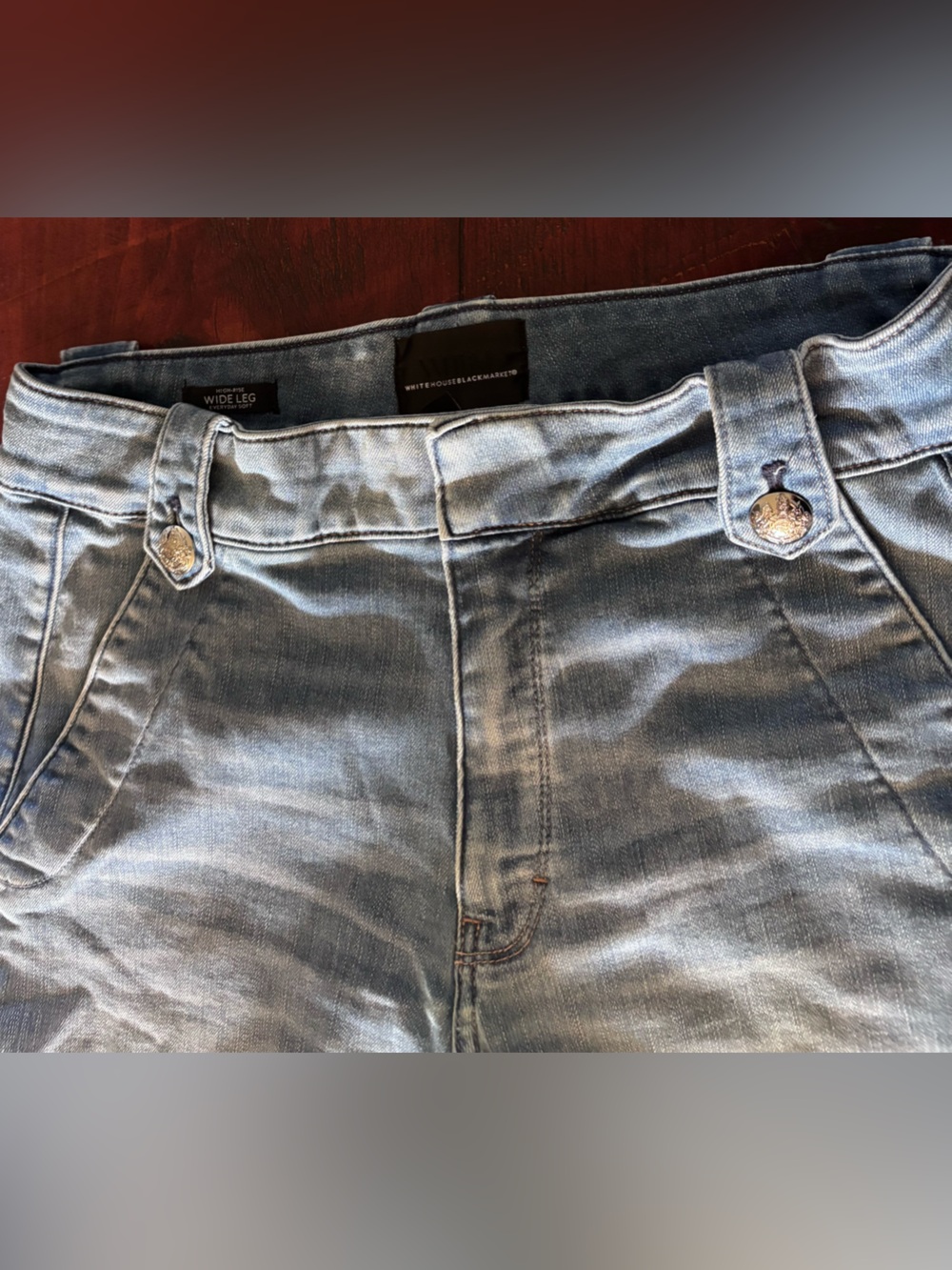 White House Black Market Light Blue Straight-Leg Jeans - Picture 3 of 5